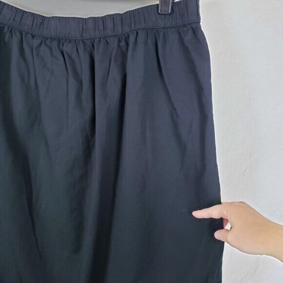 Pact Women's Wrap Skirt Linen-Blend XXL Black Midi Natural Organic Minimalist - Picture 7 of 12